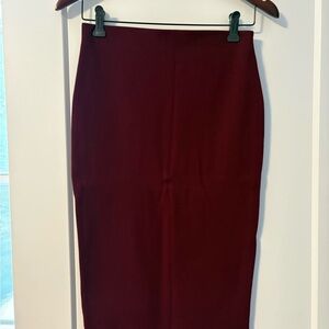 Le Chateau Deep Red Pencil Skirt